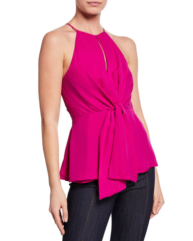 FRAME Raw Edge Sleeveless Satin Cami Tank Top, Lavender