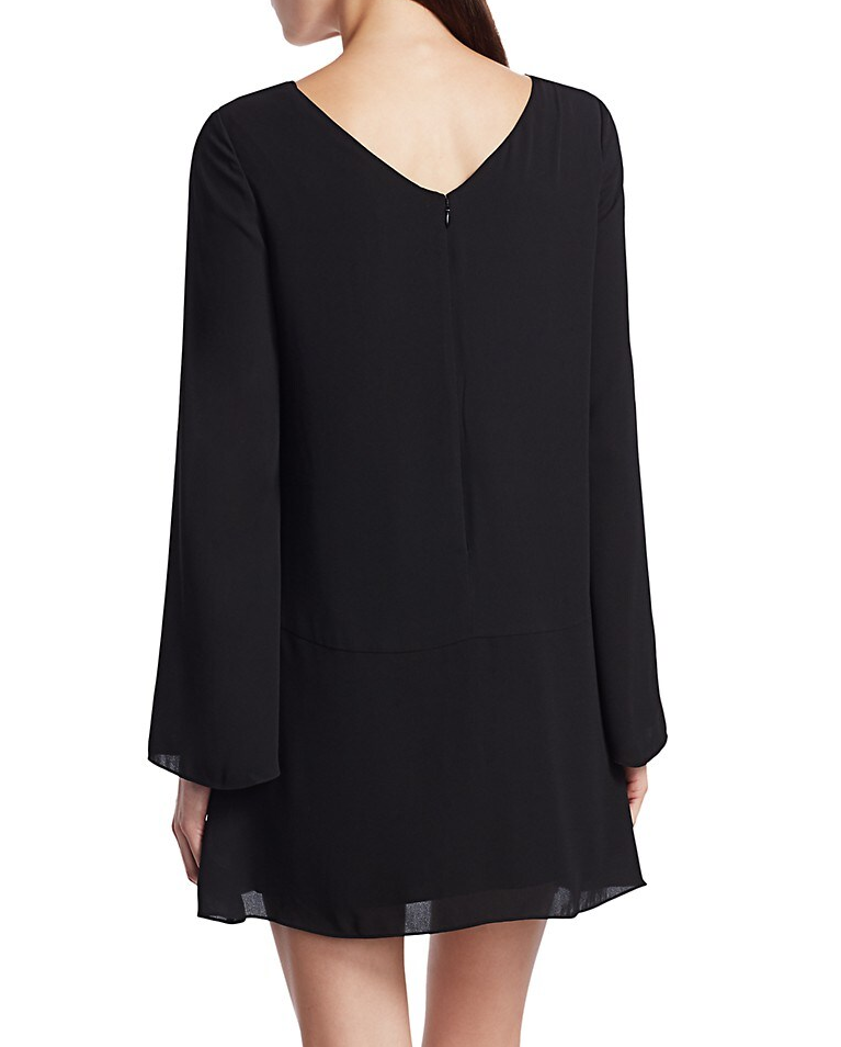 CINQ À SEPT 'Cecil' Twist-Front Crepe Dress, Black