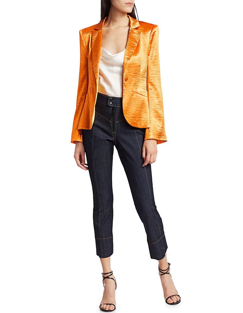Cinq a Sept 'Colleen' Hammered Satin Blazer, Citrine