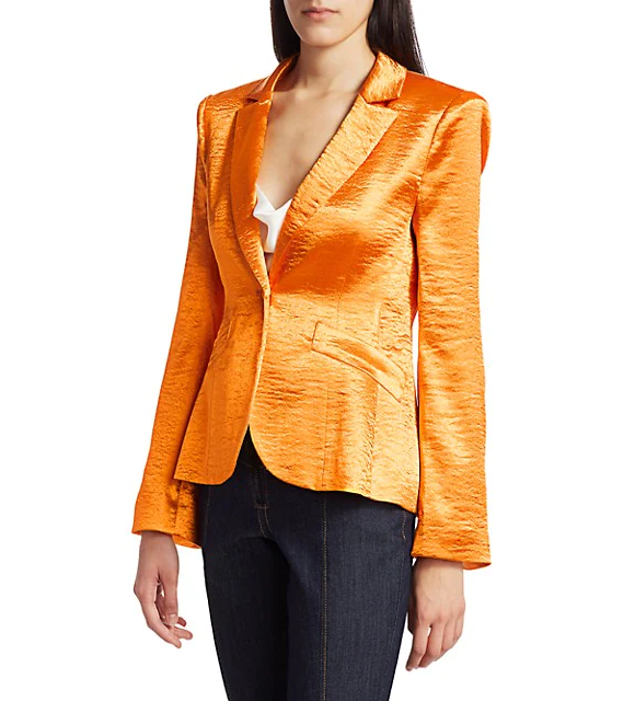 Cinq a Sept 'Colleen' Hammered Satin Blazer, Citrine