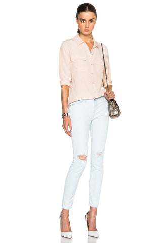 Joie Laurelle High Waist Button-Fly Cropped Jeans, Caviar