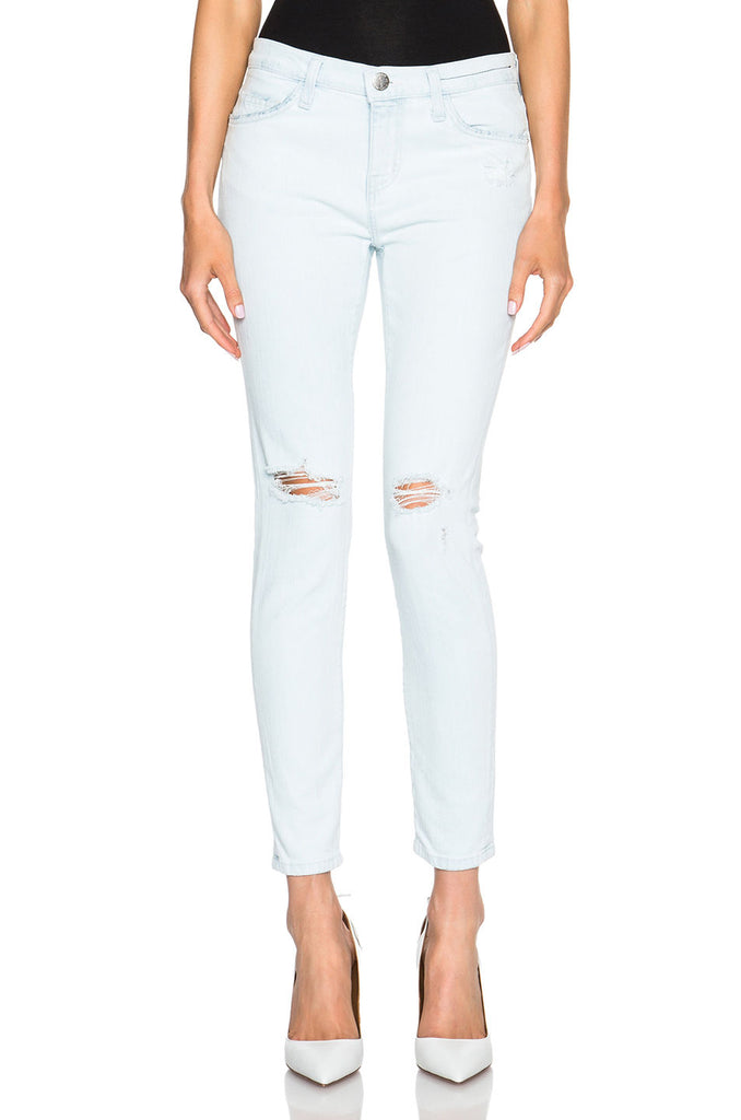Current/Elliott Stiletto Cropped Skinny Jean, Avalanche Destroy
