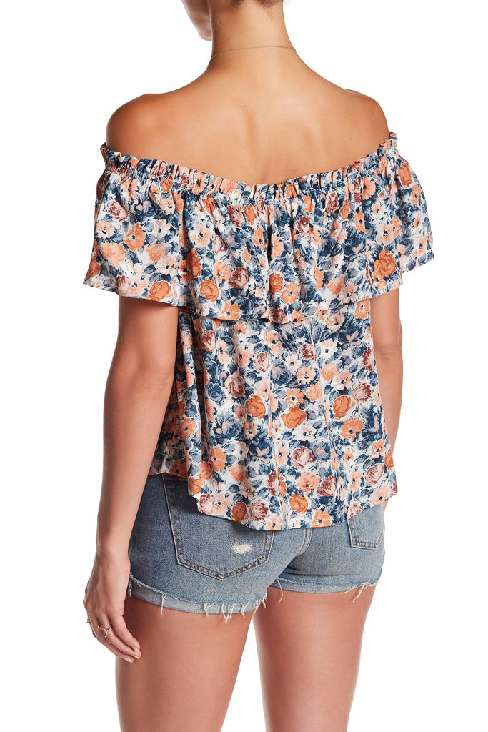 Current/Elliott 'The Ruffle Top', Dusty Bowl Floral Off-Shoulder