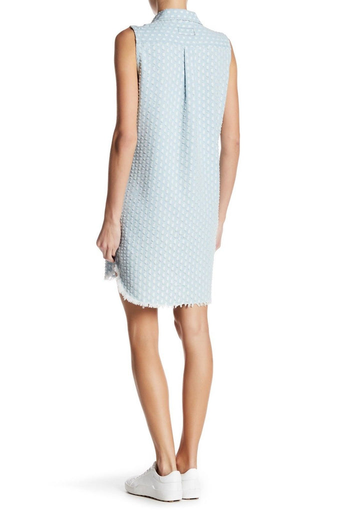 Current/Elliott 'The Sage' Frayed Hem Shirtdress, Earthwind Blue