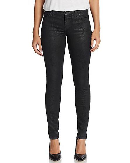 Current/Elliott The Ankle Skinny, Black Printed Trucker Coating