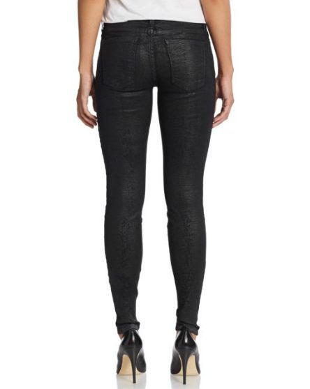 Current/Elliott The Ankle Skinny, Black Printed Trucker Coating