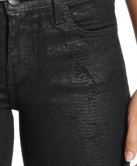 Current/Elliott The Ankle Skinny, Black Printed Trucker Coating