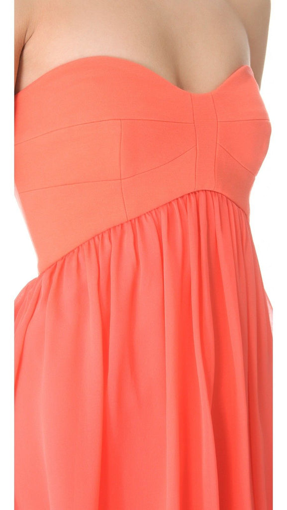 DVF 'Asti' Short Strapless Silk Dress, Firework Coral