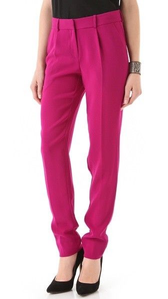 DVF Jacques Cady Crepe Pants, Roseberry Magenta