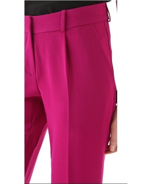 DVF Jacques Cady Crepe Pants, Roseberry Magenta