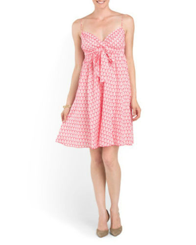 DVF Kennedy Floral-Stamp Printed Silk Chiffon Dress, Red/White