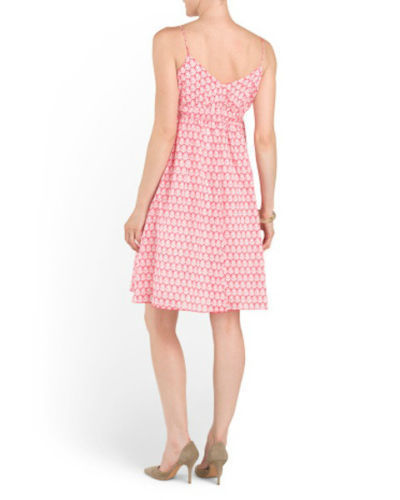 DVF Kennedy Floral-Stamp Printed Silk Chiffon Dress, Red/White