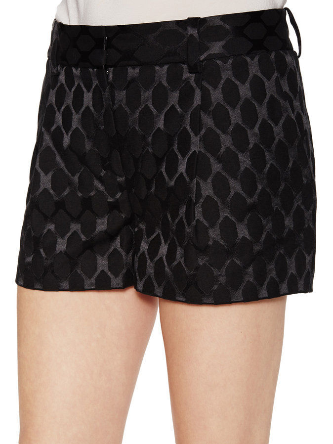 DVF Naples Diamond Jacquard Shorts, Black