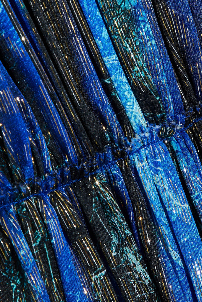 ELIE TAHARI Demetria Embellished Metallic Floral-Print Silk-Blend Dress