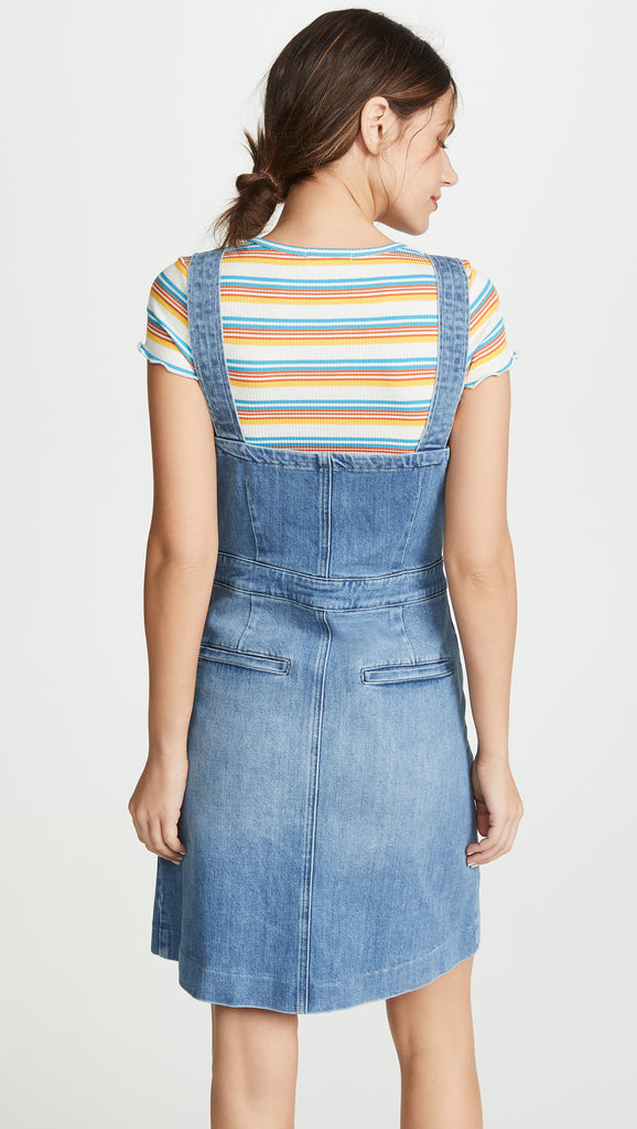 FRAME Claire Denim Snap-Front Mini Dress, Islet