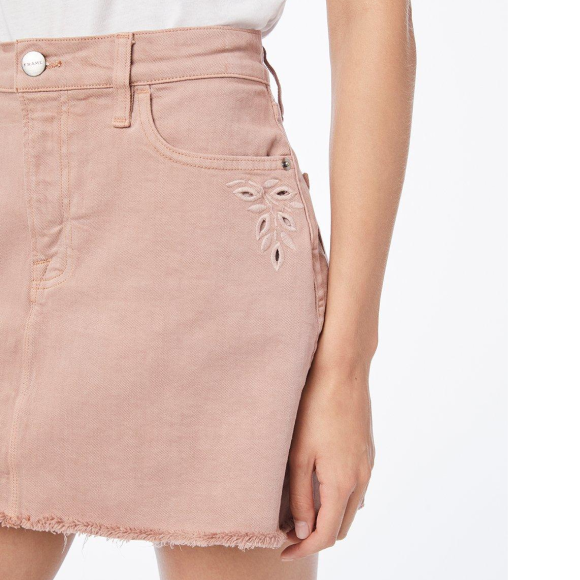 FRAME Denim Le Mini Skirt Foliage, Dusty Rose