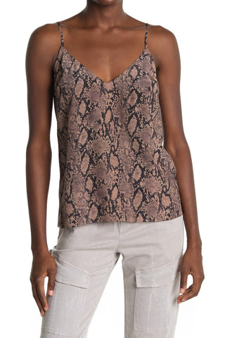 FRAME Raw Edge Sleeveless Satin Cami Tank Top, Lavender