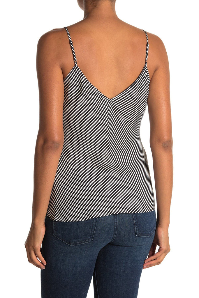 FRAME Sleeveless Silk Classic Stripe Camisole Top, Noir Multi