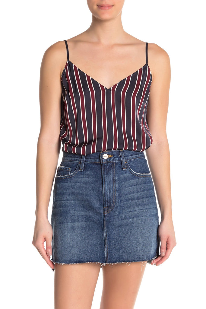 FRAME Striped Sleeveless Cami Tank Top, Navy Multi