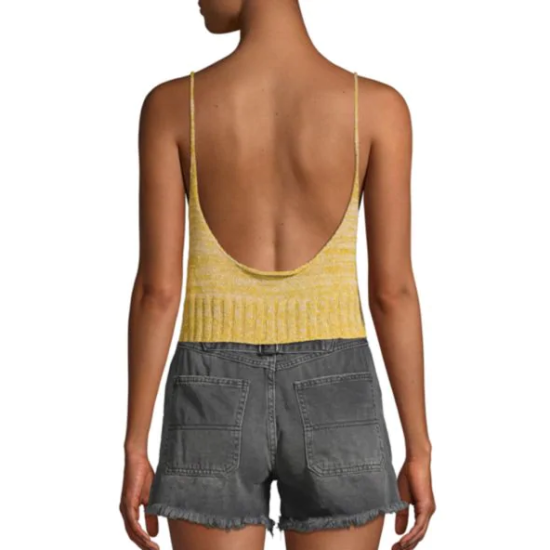 Free People Bombshell Open-Knit Tank Sweater, Hawaii Honey