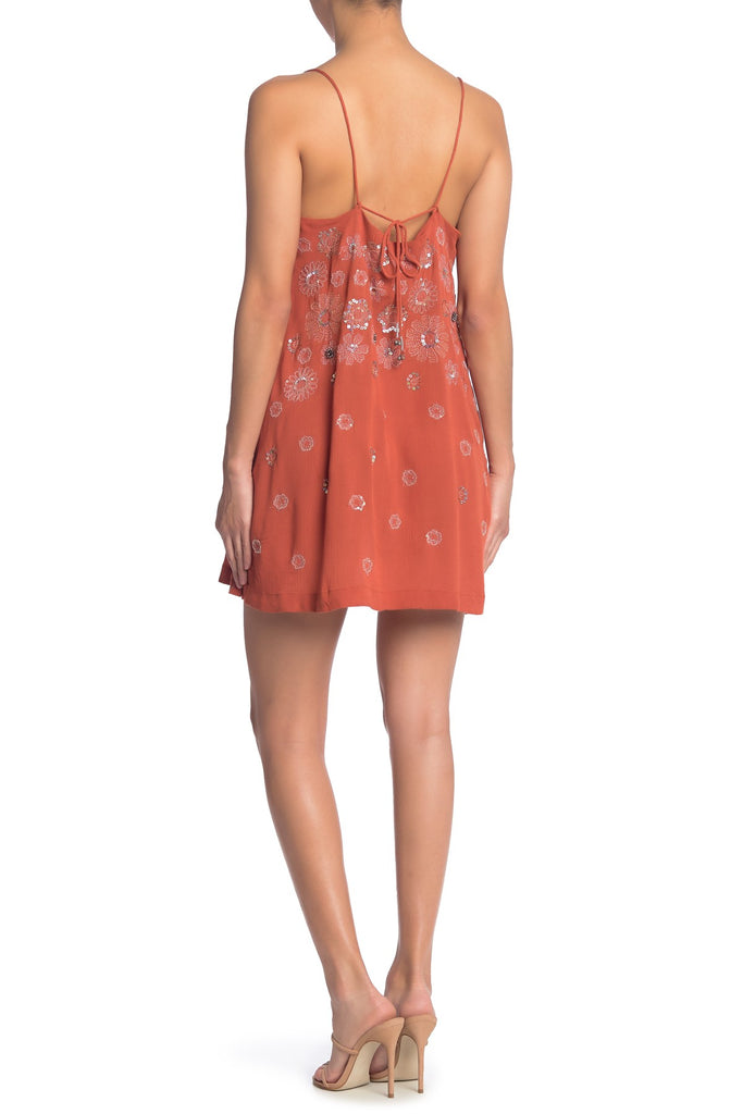 Free People Azealia Embellished Slip Dress, Copper