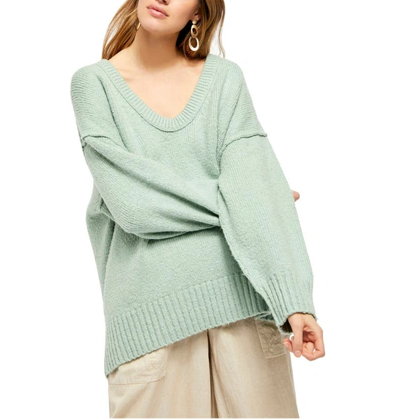 Free People Brookside Oversized Tunic Sweater, Spearmint