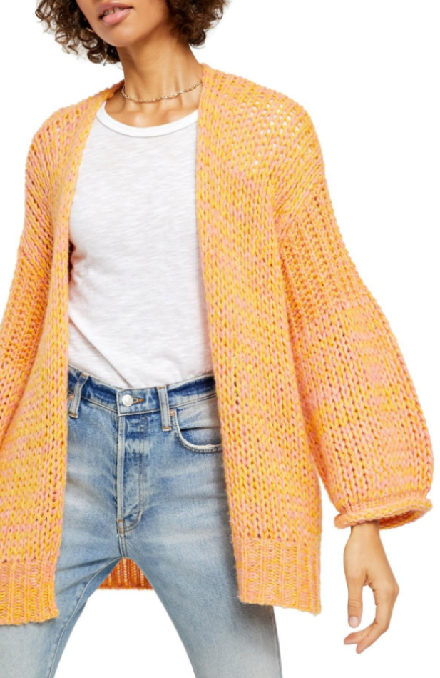 Free People Hometown Cardigan Sweater, Sugar Candy Combo