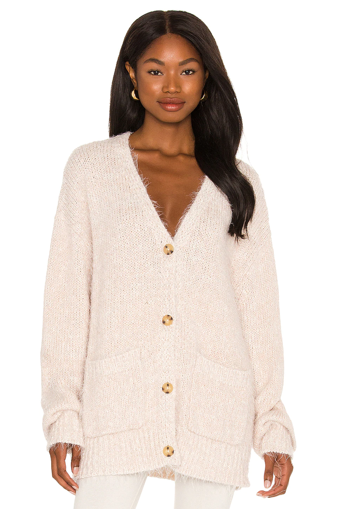 Free People Nevermind Oversized Cardigan Sweater, Creme Brulee
