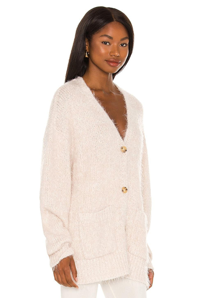 Free People Nevermind Oversized Cardigan Sweater, Creme Brulee