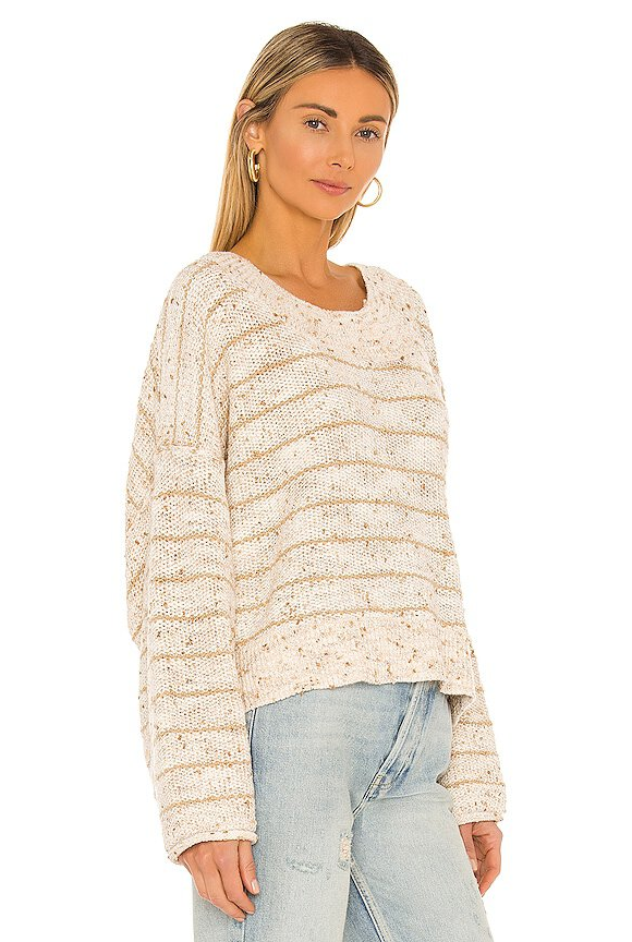 Free People Starlight Striped Pullover Sweater, Pearl Island Combo