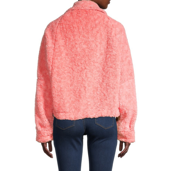 Free People 'Teddy' Faux Fur Swing Jacket, Melon