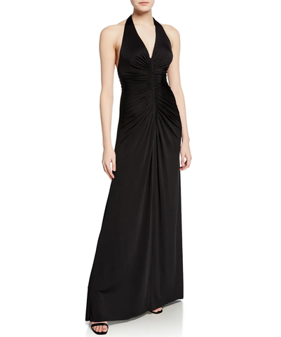 Betsy & Adam Sequin Body-Con Dress with Chiffon Caplet, Black