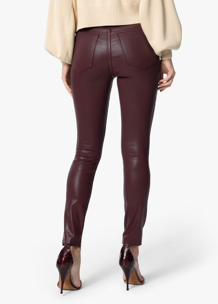 JOE'S Jeans 'Charlie' Coated High-Rise Ankle Skinny Jeans, Merlot