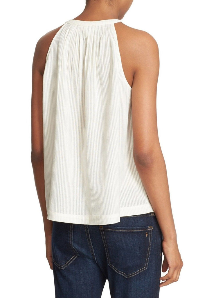 Joie 'Arabeth' Shadow-Striped Cotton Sleeveless Top, Natural