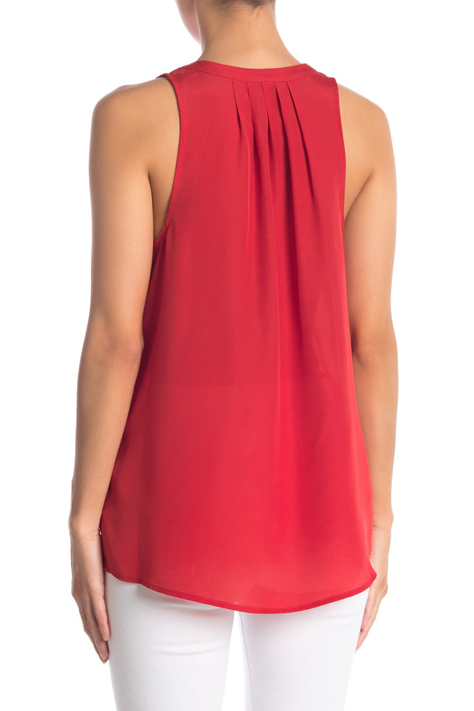Joie Aruna Split Neck Sleeveless Top, Big Apple Red
