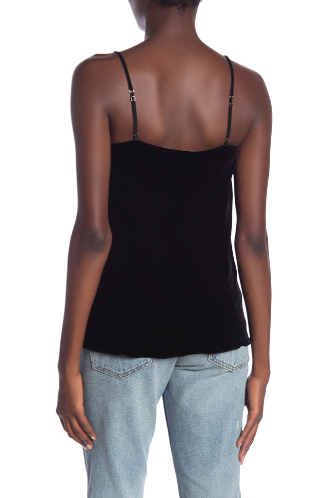 Joie Brandee B Sleeveless Velour Cami Top, Caviar Black