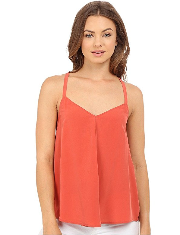 Joie 'Dylon' Silk Sleeveless Racerback Tank Top, Coral Rose
