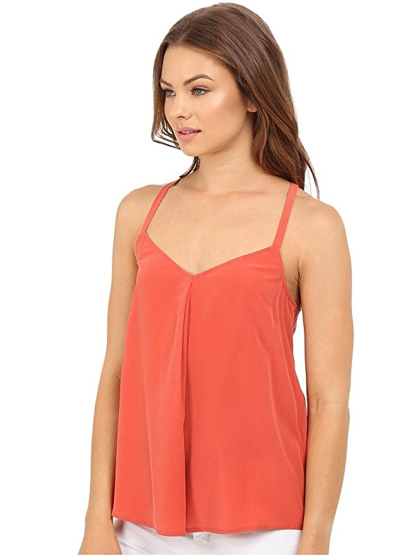 Joie 'Dylon' Silk Sleeveless Racerback Tank Top, Coral Rose