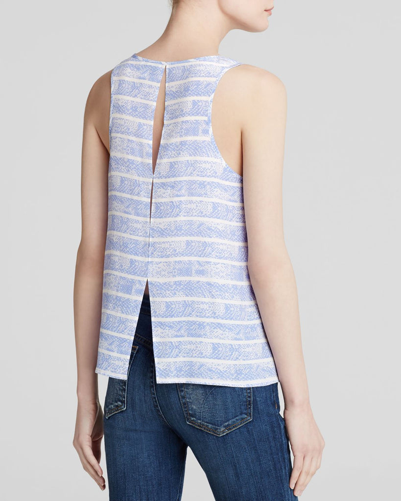 Joie 'Entera' Printed Silk Sleeveless Tank Top, Caviar Black