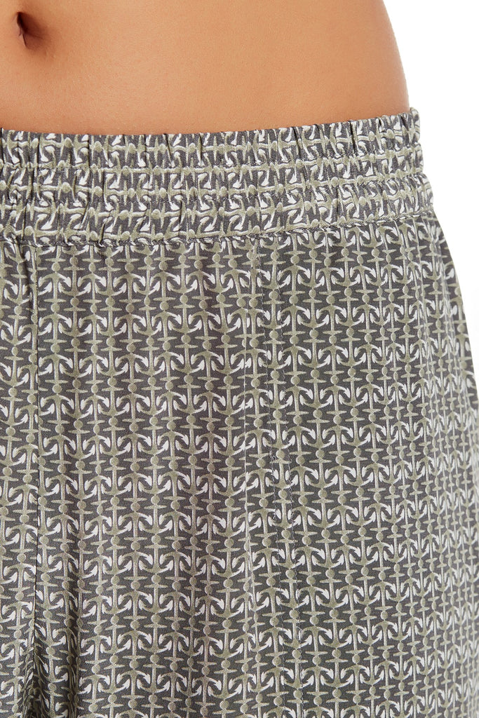 Joie 'Julietta' Printed Silk Elastic Waist Pants, Fatigue Green