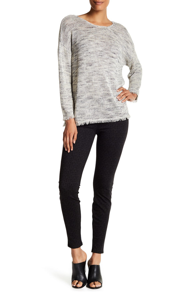 Joie Keena Printed Cropped Leggings, Caviar/Heather Charcoal