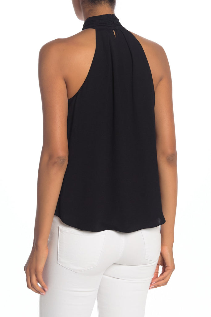 Joie Leikyn Fringe Tie-Front Sleeveless Halter Top, Caviar