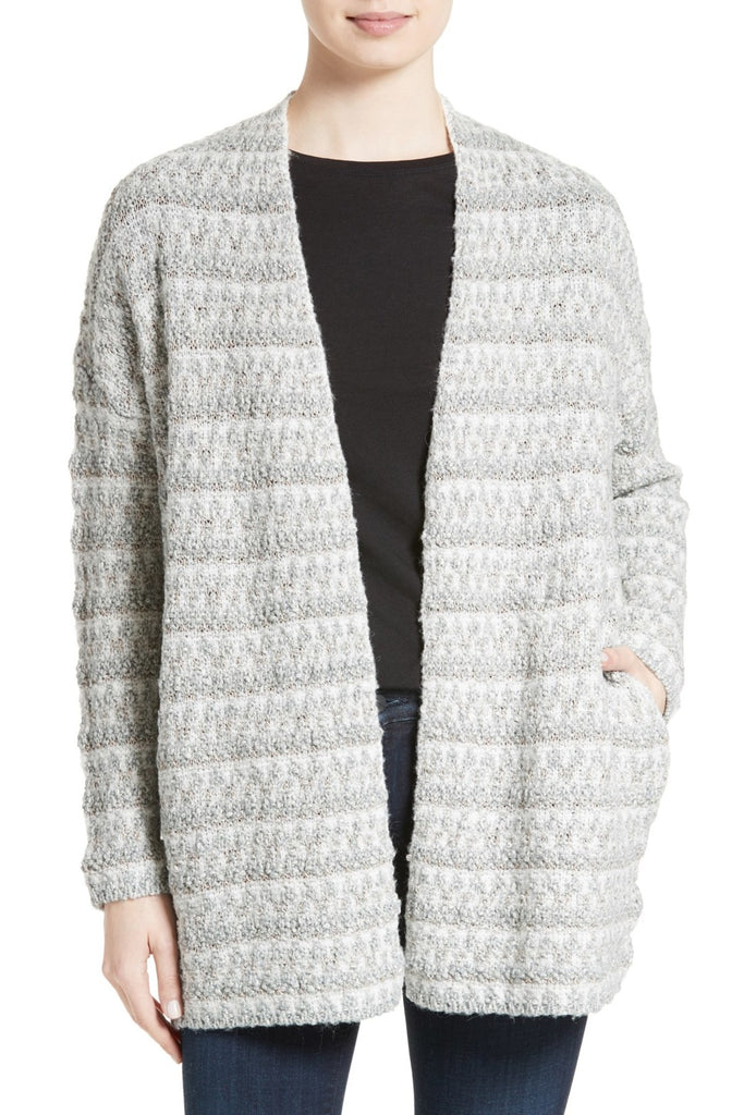Joie 'Lerado' Boucle Cardigan Sweater, Porcelain/Antique Silver