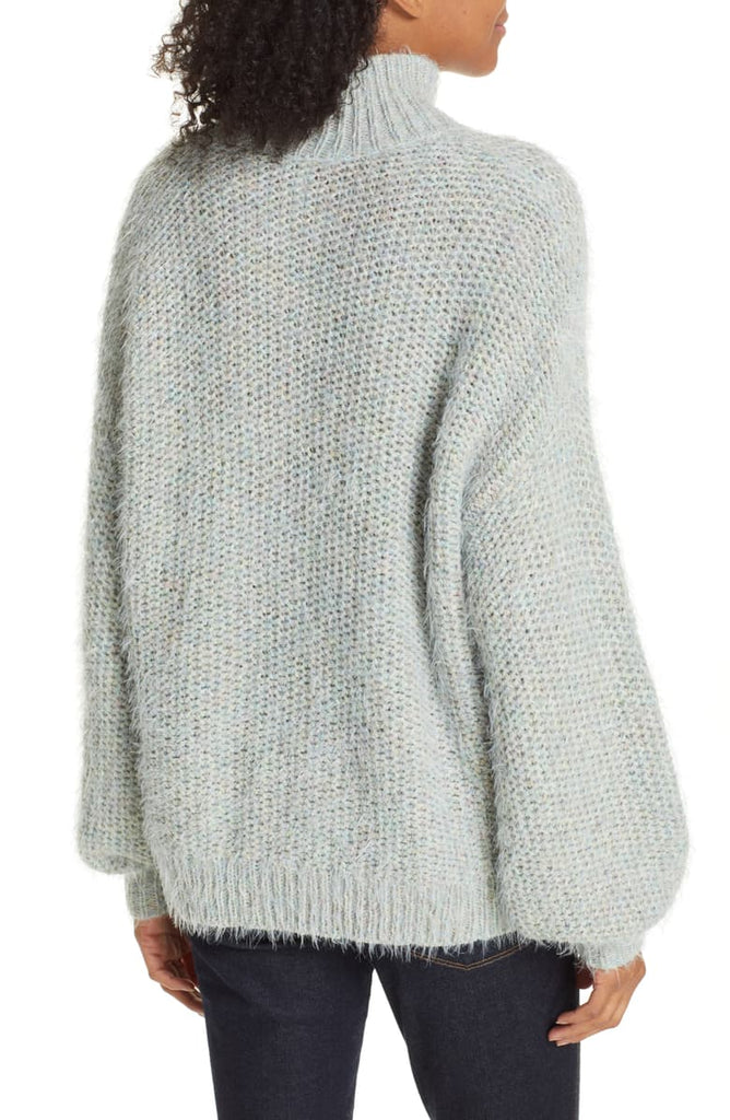 Joie Markita Fuzzy Knit Turtleneck Sweater, Heather Celadon