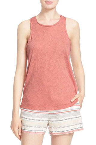Joie 'Arabeth' Shadow-Striped Cotton Sleeveless Top, Natural