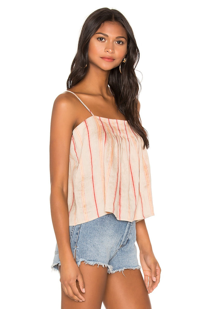 Joie Ariza Striped Linen Sleeveless Tank Top, Porcelain