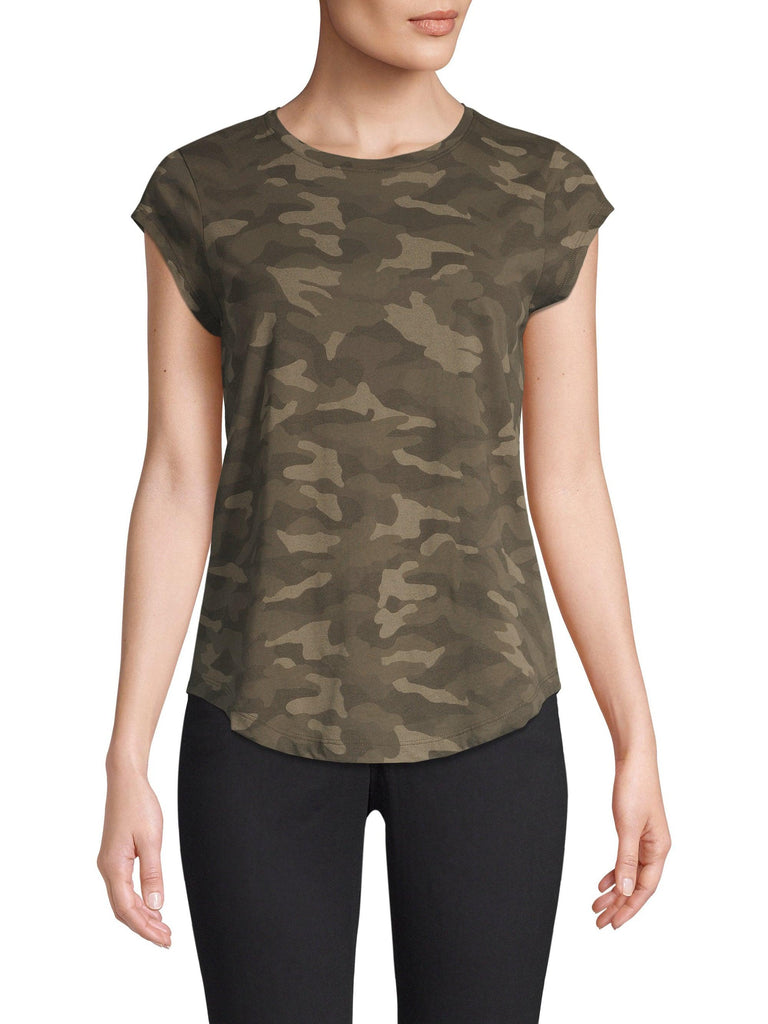 Joie Dillon C Camo Print Short Sleeve Tee Shirt, Fatigue