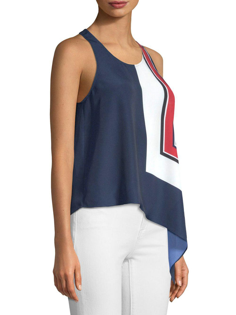 Joie Edweina Asymmetrical Sleeveless Top, Dark Navy Blue