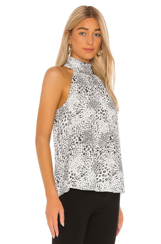 Joie 'Jailee' Animal-Print Cropped Jumpsuit, Ecru