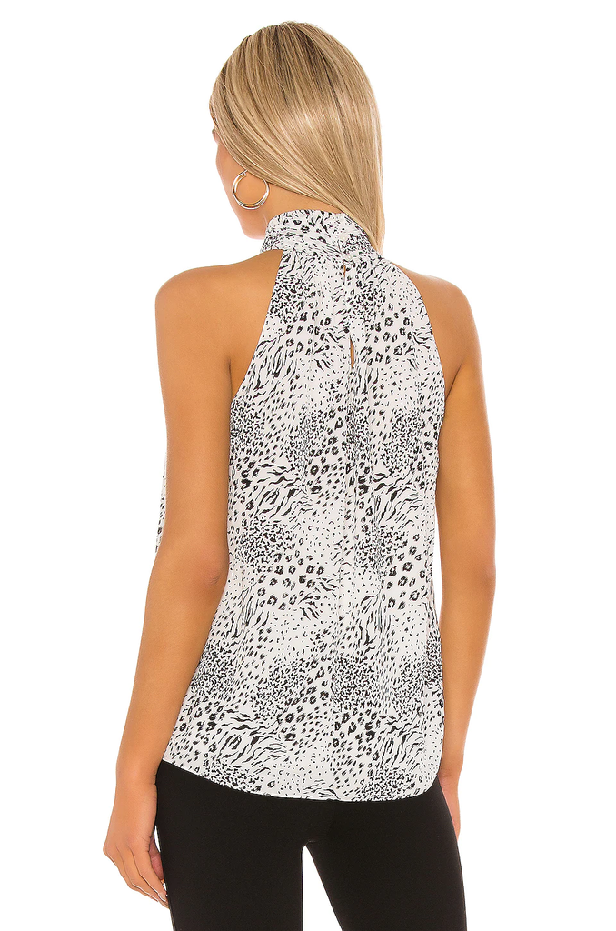 Joie 'Erola B' Printed Mock-Neck Halter Top, Porcelain/Black